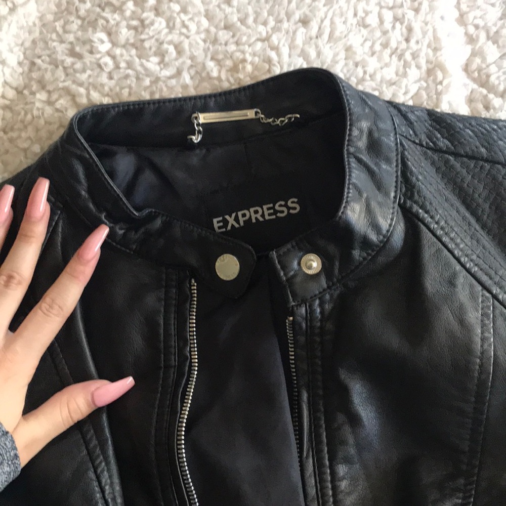 Express black leather jacket